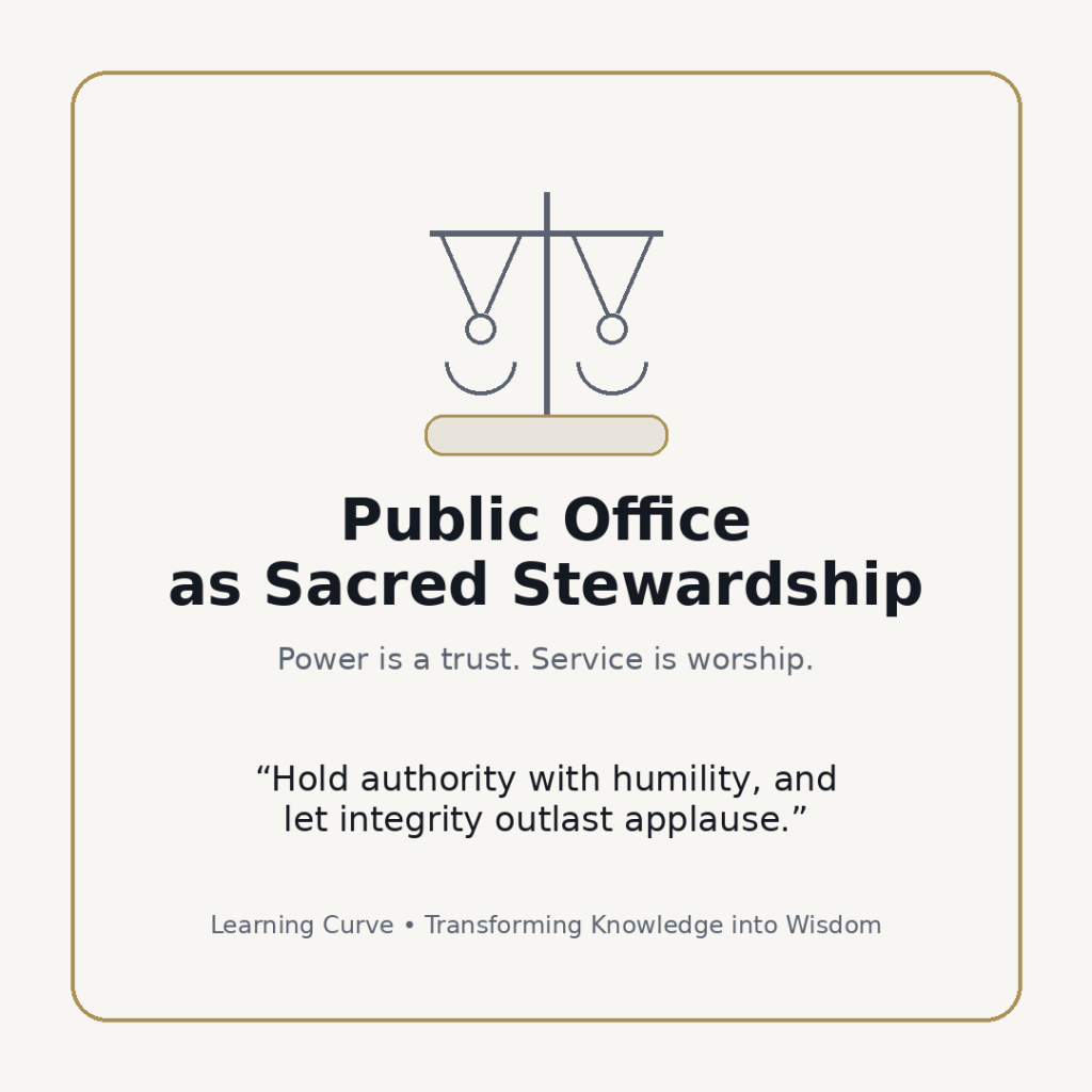 Public Office as Sacred Stewardship