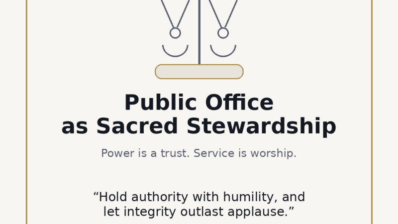 Public Office as Sacred Stewardship